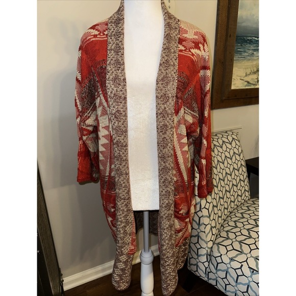 Lucky Brand Sweaters - LUCKY BRAND Cardigan Open Cardigan Boho Stargazer Aztec Preppy Pocket Medium